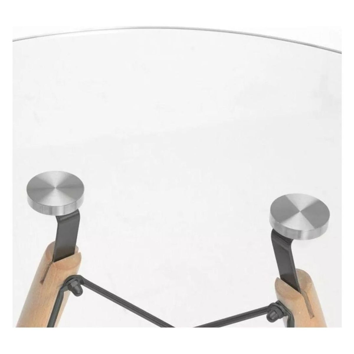 MOBLIHOUSE - Kit Mesa Eames Minimalista Vidrio Y 4 Sillas Eames Blancas_.