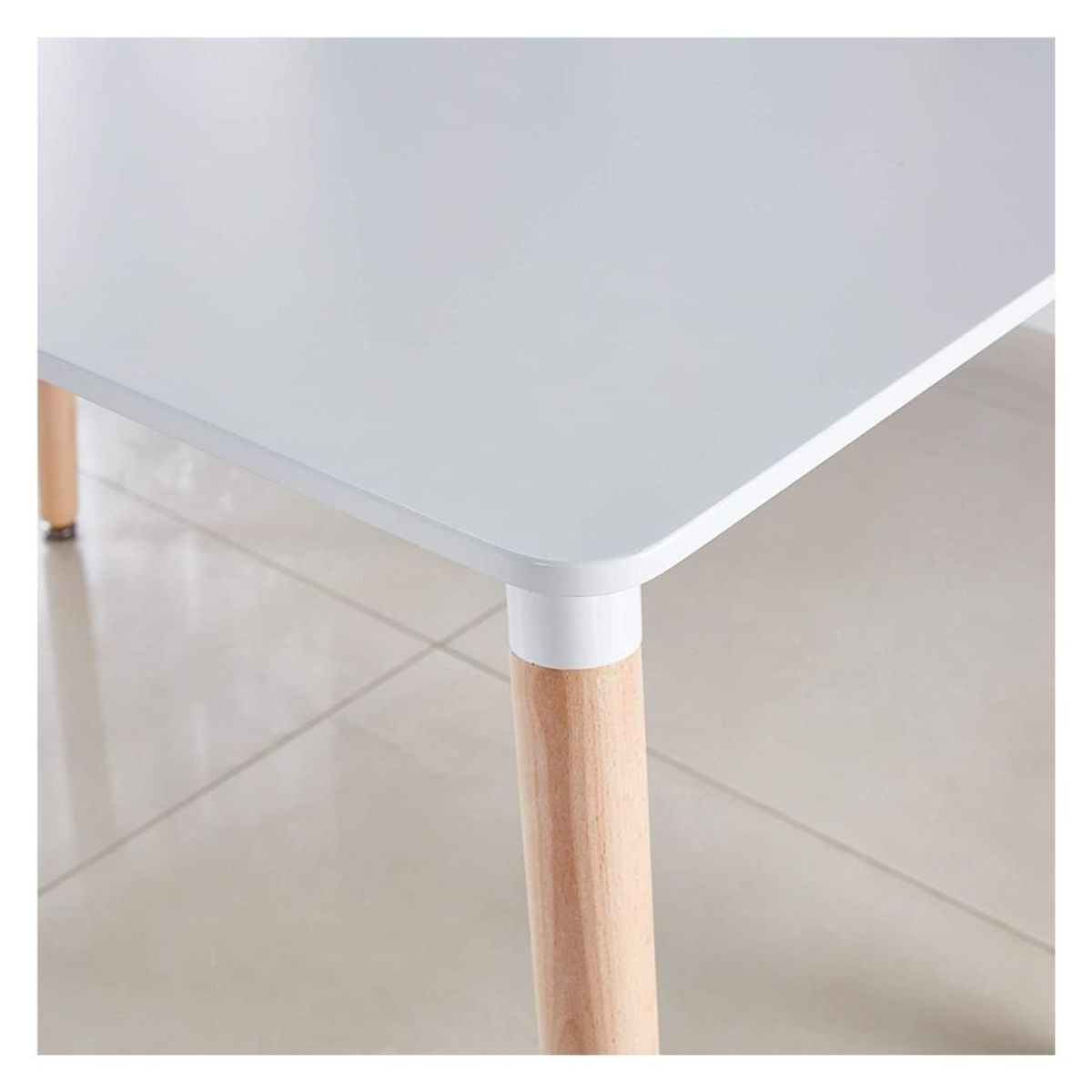 MOBLIHOUSE - Mesa De Comedor 6 Puestos Blanca 120x80x73cm Moblihouse