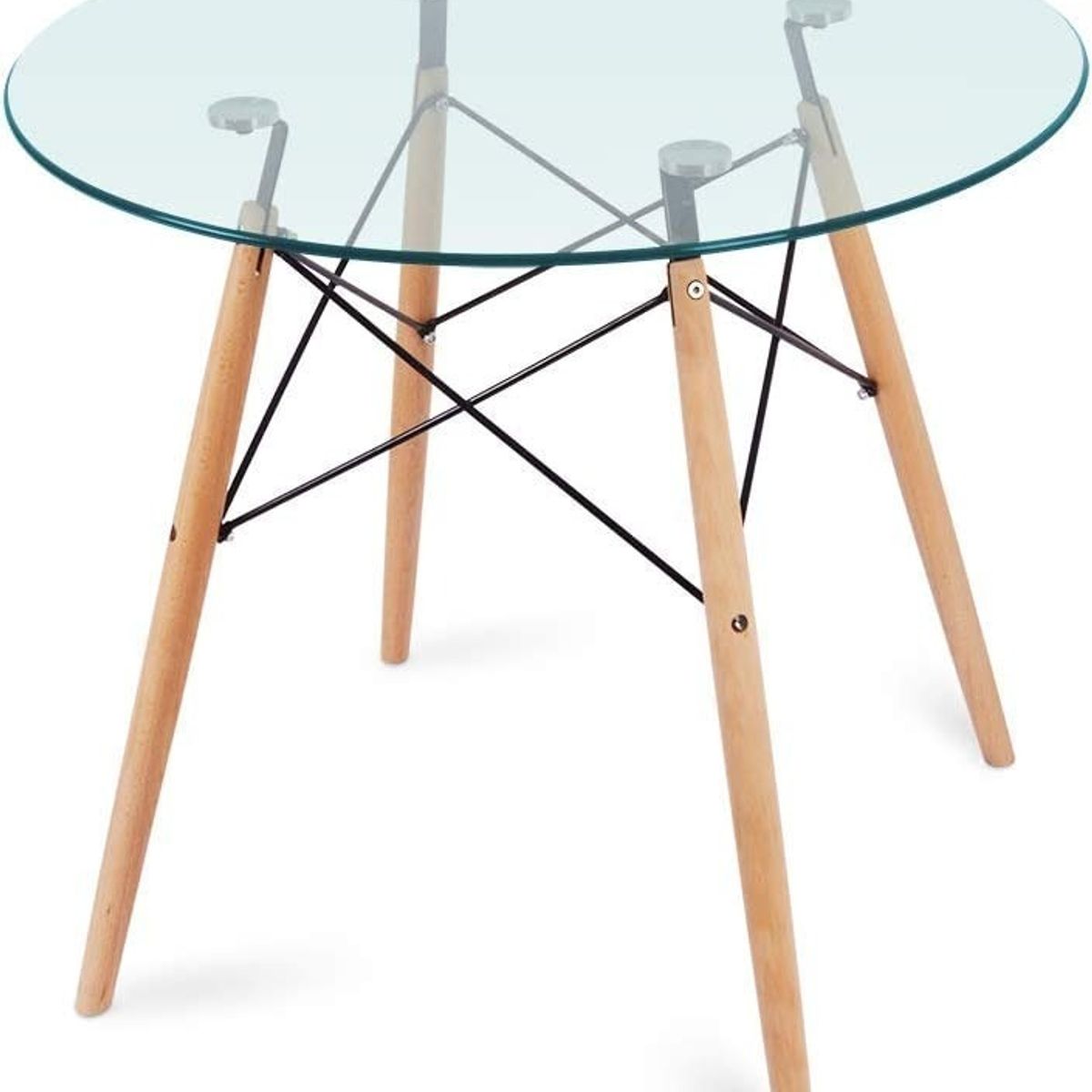 MOBLIHOUSE - Mesa Comedor Milano Tapa De Vidrio 80 X 80