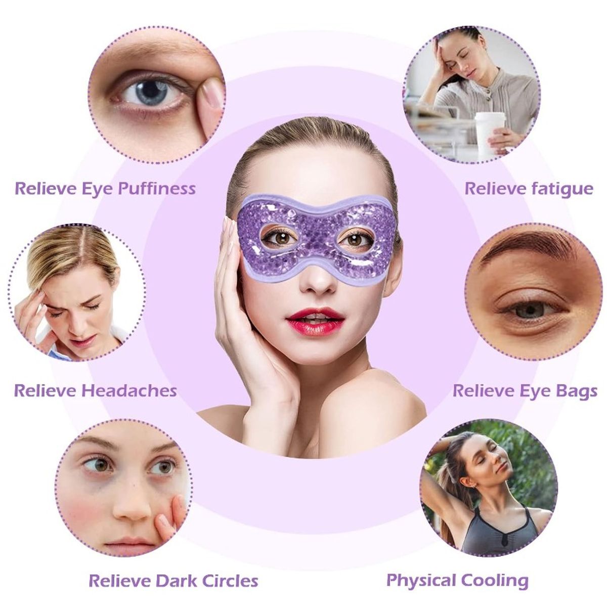 GENERICO - Mascarilla De Gel X 2 Para Ojos Compresa Fria Y Caliente