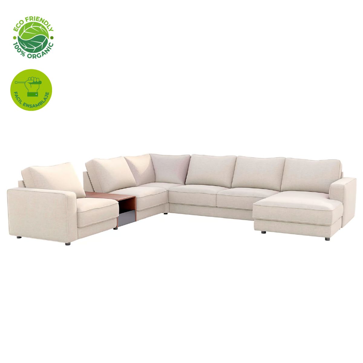 GENERICO - Sofá Esquinero Modular con las en L y Moderna Color Blanco