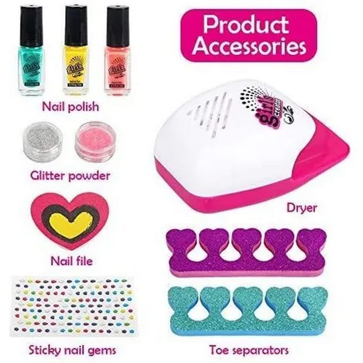 GENERICO - Juguete Kit Uñas Niñas Accesorios Set Manicure Esmaltes