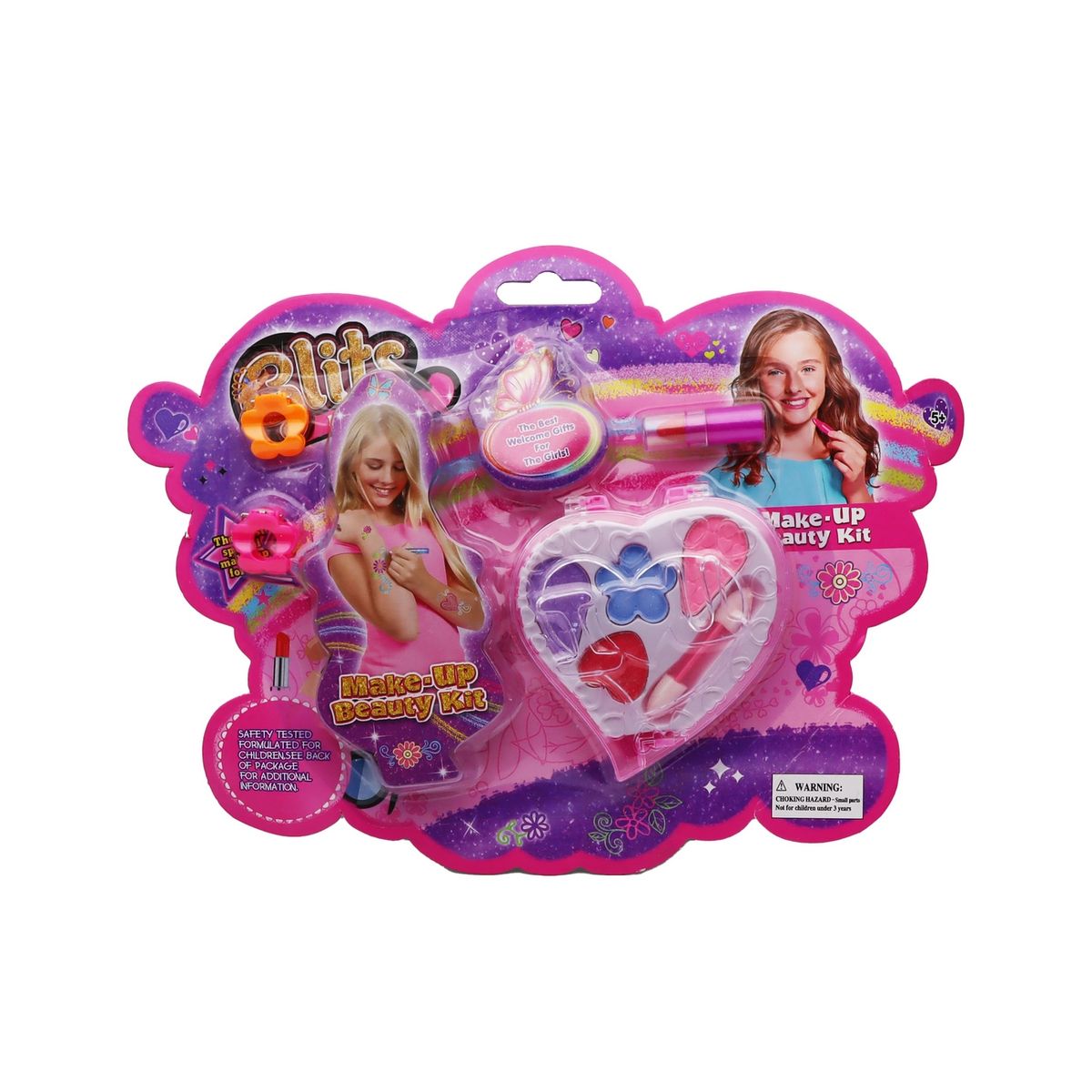 GENERICO - Kit De Maquillaje Niñas Juguete Princesas Corazón Labial