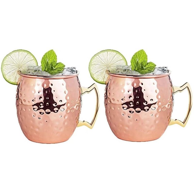 ONE PIXEL - Mug Vasos Cobre Set De 2 Tazas Moscow Mule Coctel One Pixel