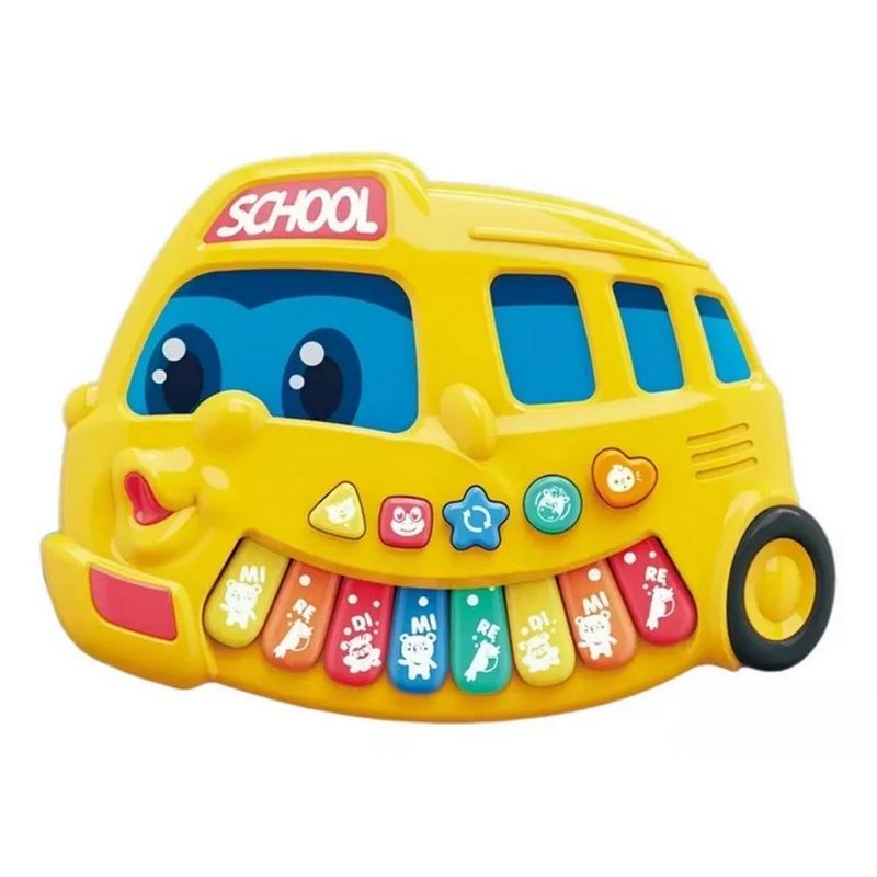 GENERICO - Piano Bus Escolar Sonido Y Notas Musicales Niños + Baterias