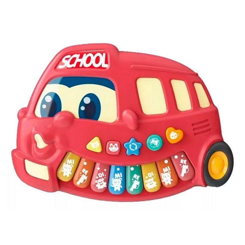 GENERICO - Piano Bus Escolar Sonido Y Notas Musicales Niños + Baterias