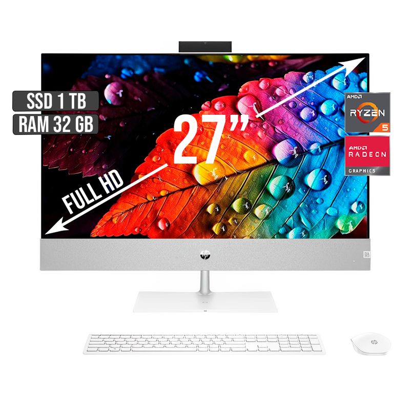 HP - TODO EN UNO HP AMD RYZEN 5-5500U SSD 1TB RAM 32GB LED 27 FULL HD