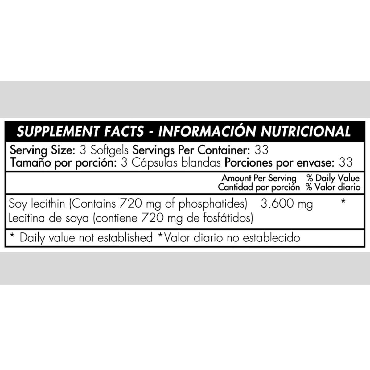 HEALTHY AMERICA - Mega Lecithin 1200mg 100 Cápsulas Healthy America