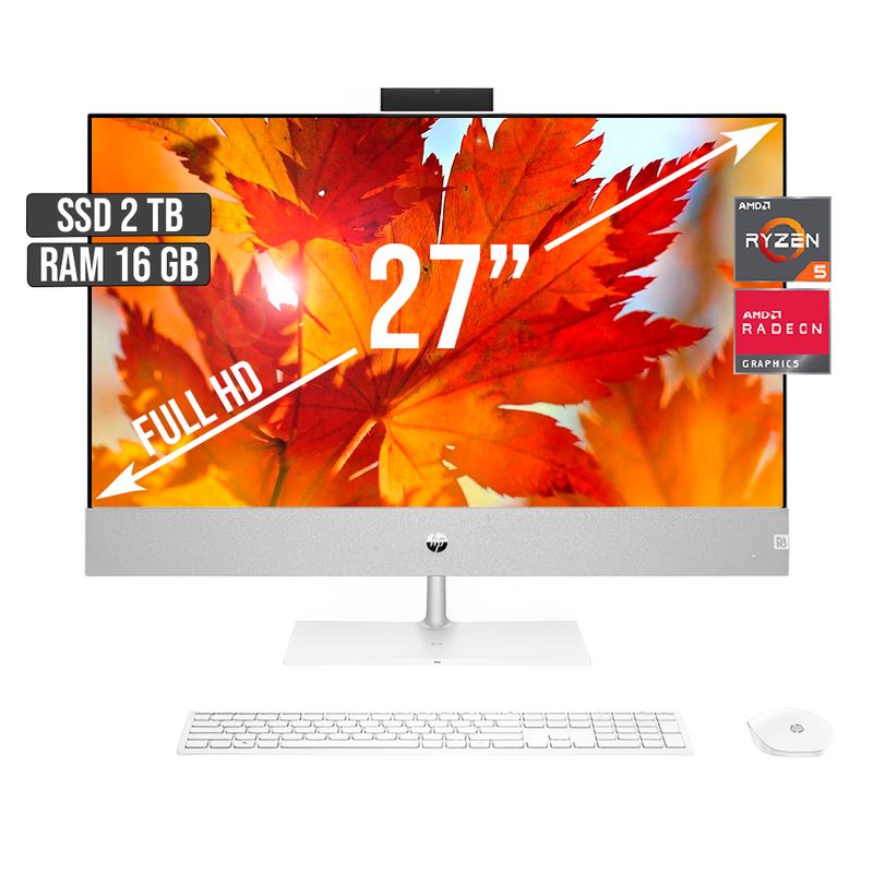 HP - TODO EN UNO HP AMD RYZEN 5-5500U SSD 2TB RAM 16GB LED 27 FULL HD
