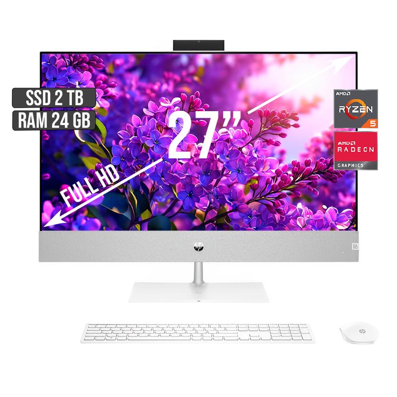 HP - TODO EN UNO HP AMD RYZEN 5-5500U SSD 2TB RAM 24GB LED 27 FULL HD
