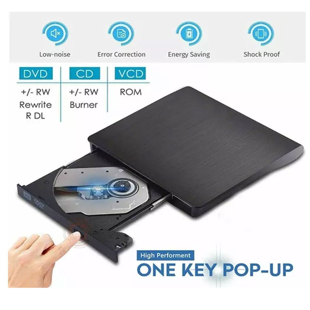 GENERICO - Unidad Cd Dvd Externa Usb 3.0 Alta Velocidad Portátil Lector