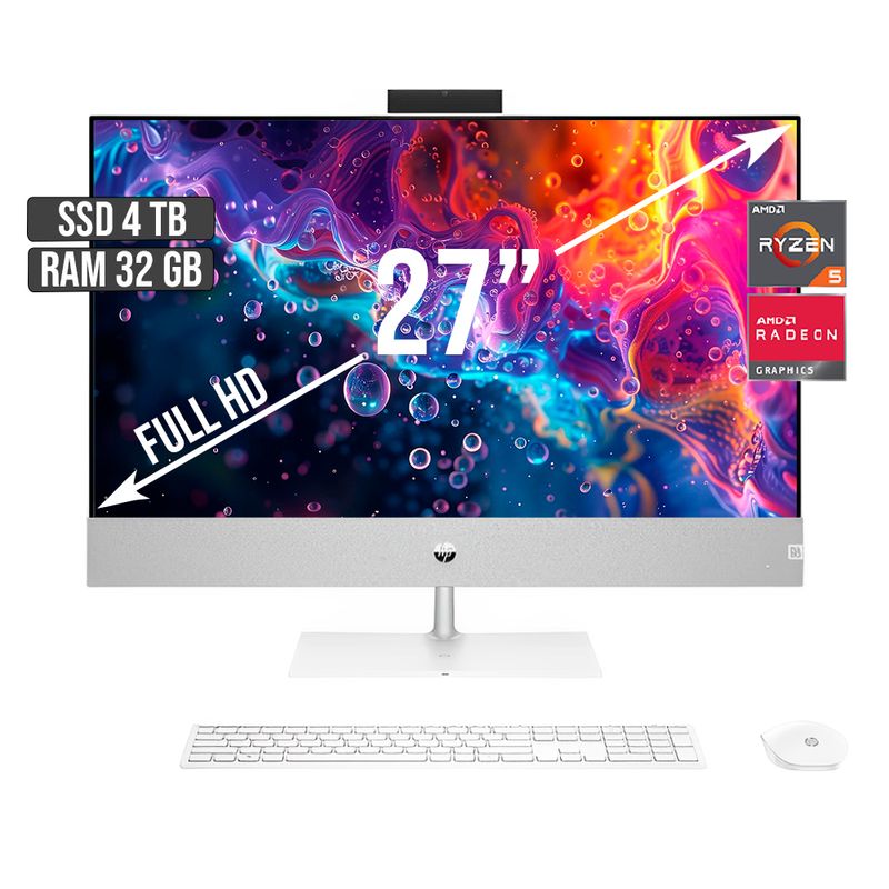 HP - TODO EN UNO HP AMD RYZEN 5-5500U SSD 4TB RAM 32GB LED 27 FULL HD