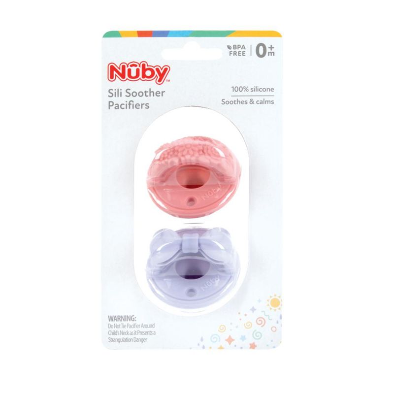 NUBY - Chupo De Silicona X Dos Unidades Rosa Lila - Nuby