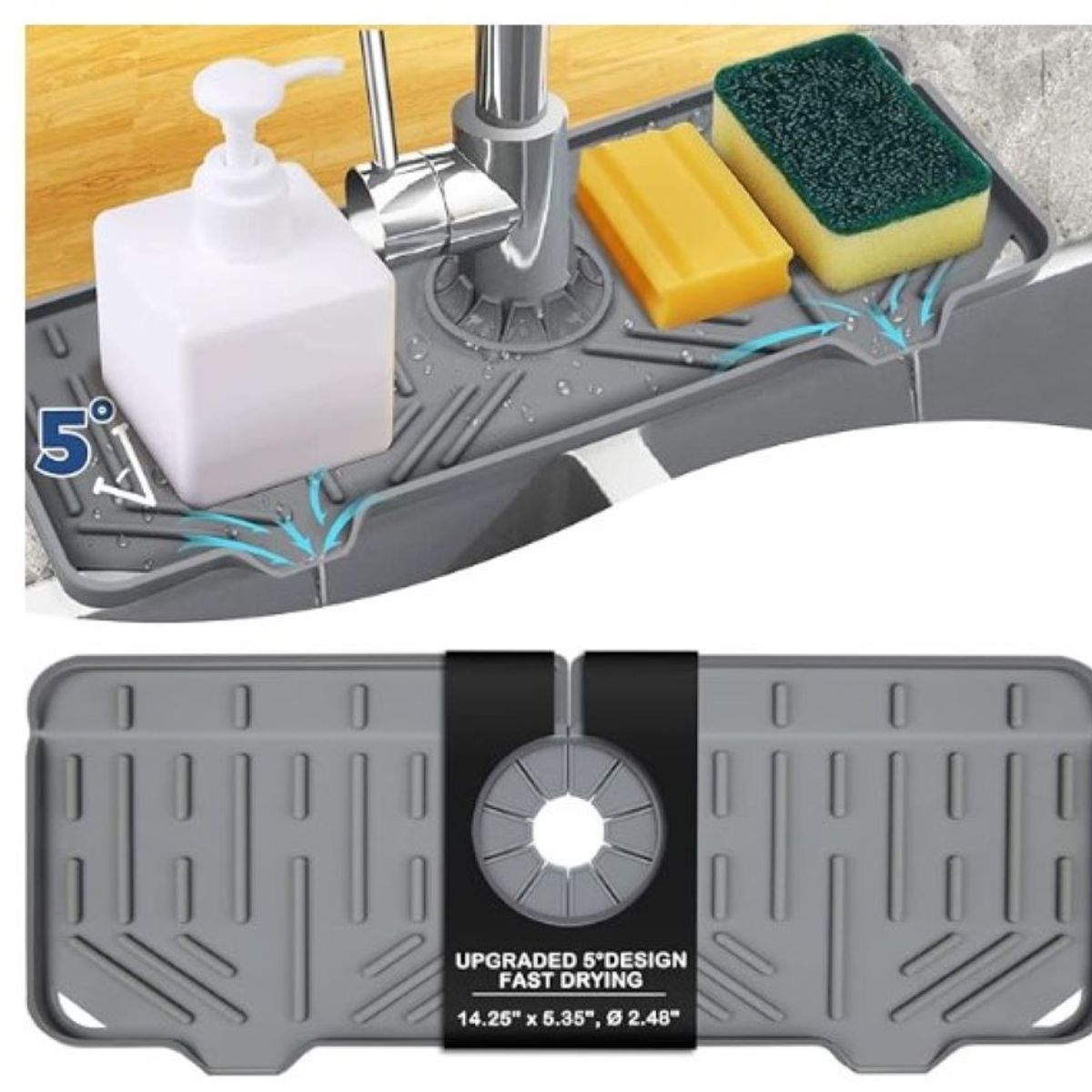 ZHOPI CO - Alfombrilla Para Grifo De Fregadero Protector De Cocina