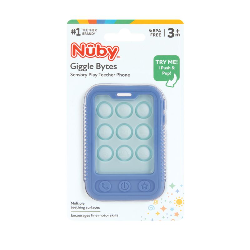 NUBY - Mordedor De Silicona Con Forma De Celular Fda Azul - Nuby