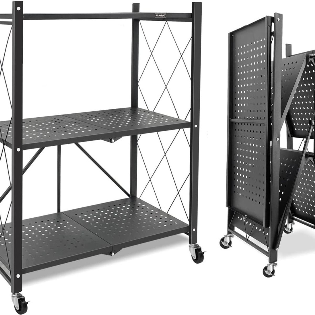 MOBLIHOUSE - Carro Plegable Para Almacenamiento Multifuncional Ultra Fino