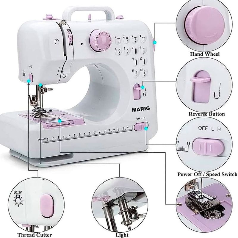 GENERICO - Maquina De Coser Portatil 12 Costuras