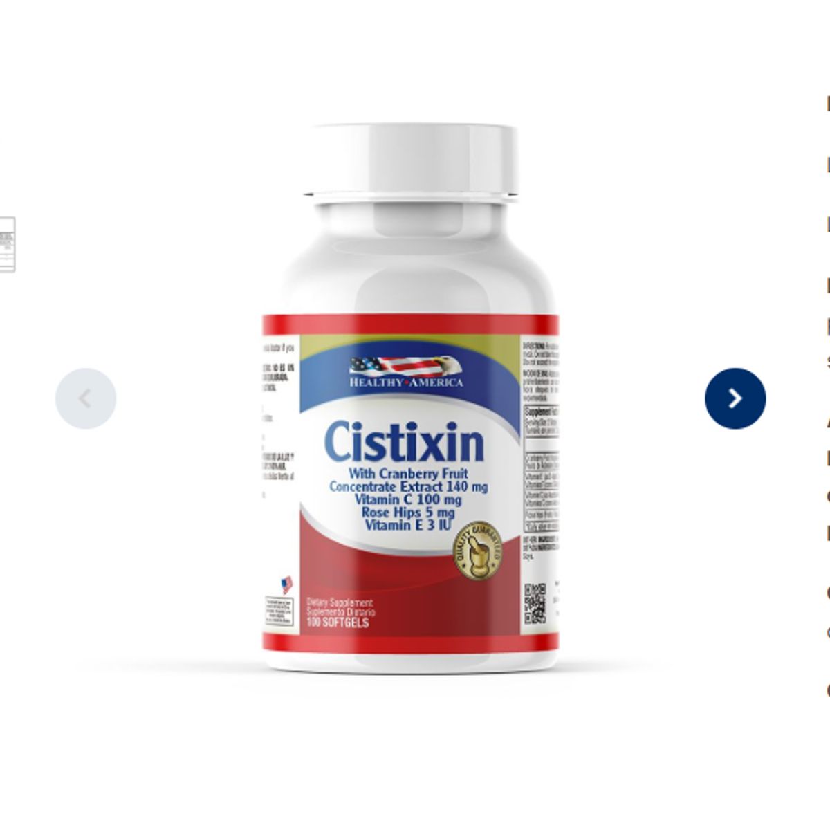 HEALTHY AMERICA - CISTIXIN 280MG 100SOFTGELS   Healthy America
