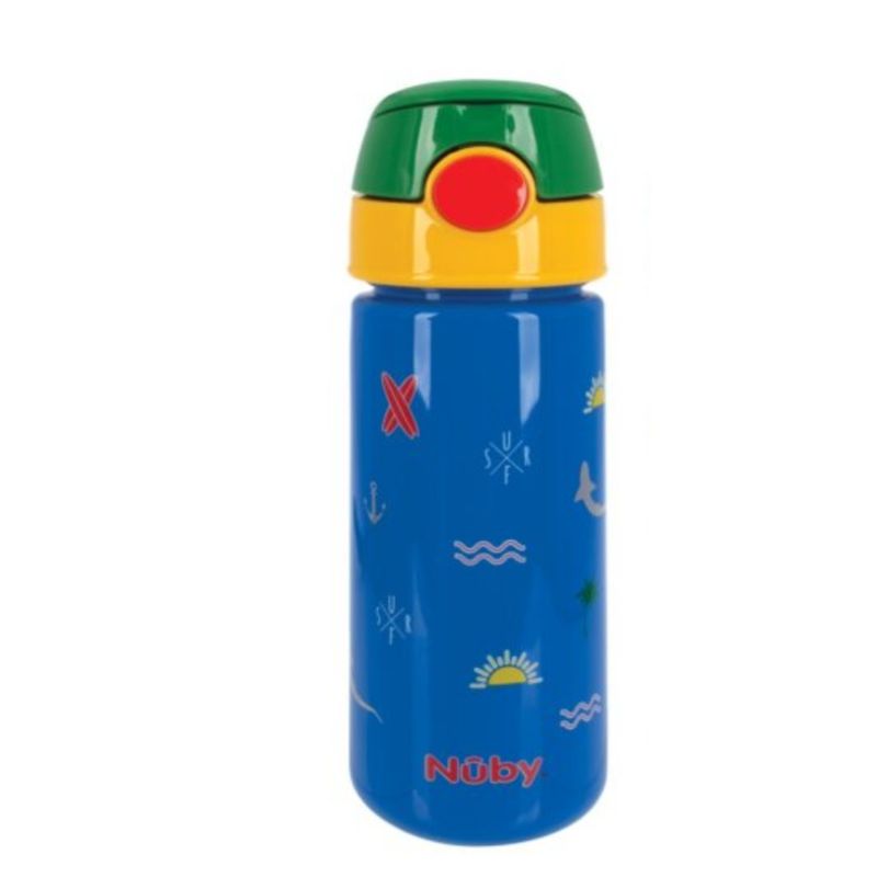 NUBY - Vaso Pitillo 18 Oz Azul Tapa Verde - Nuby - 10728-AV
