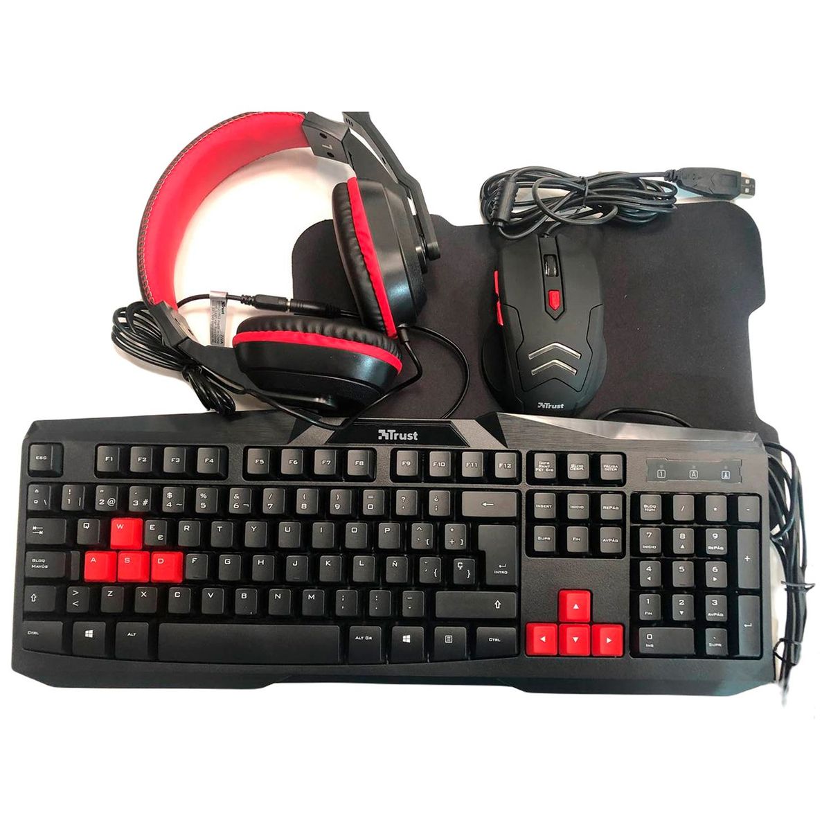 TRUST - Combo Gamer 4 en 1 Trust Ziva (Negro - Rojo)