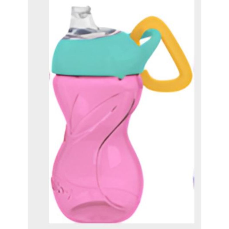 NUBY - Vaso Pitillo 10 Oz Con Boquilla De Silicona Colores Rosa