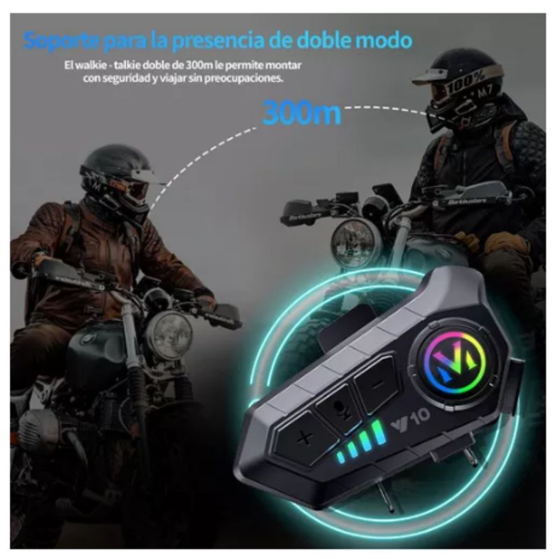 Intercomunicador Bluetooth Para Casco De Moto Y10 2x GENERICO