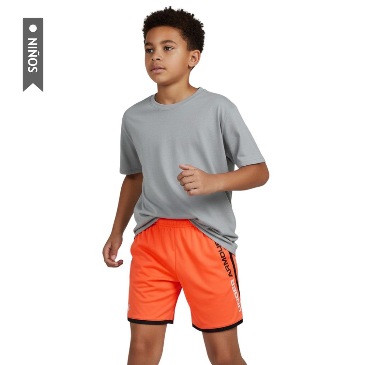 UNDER ARMOUR - Pantaloneta Under Armour Stunt 3.0 Niño-Naranja