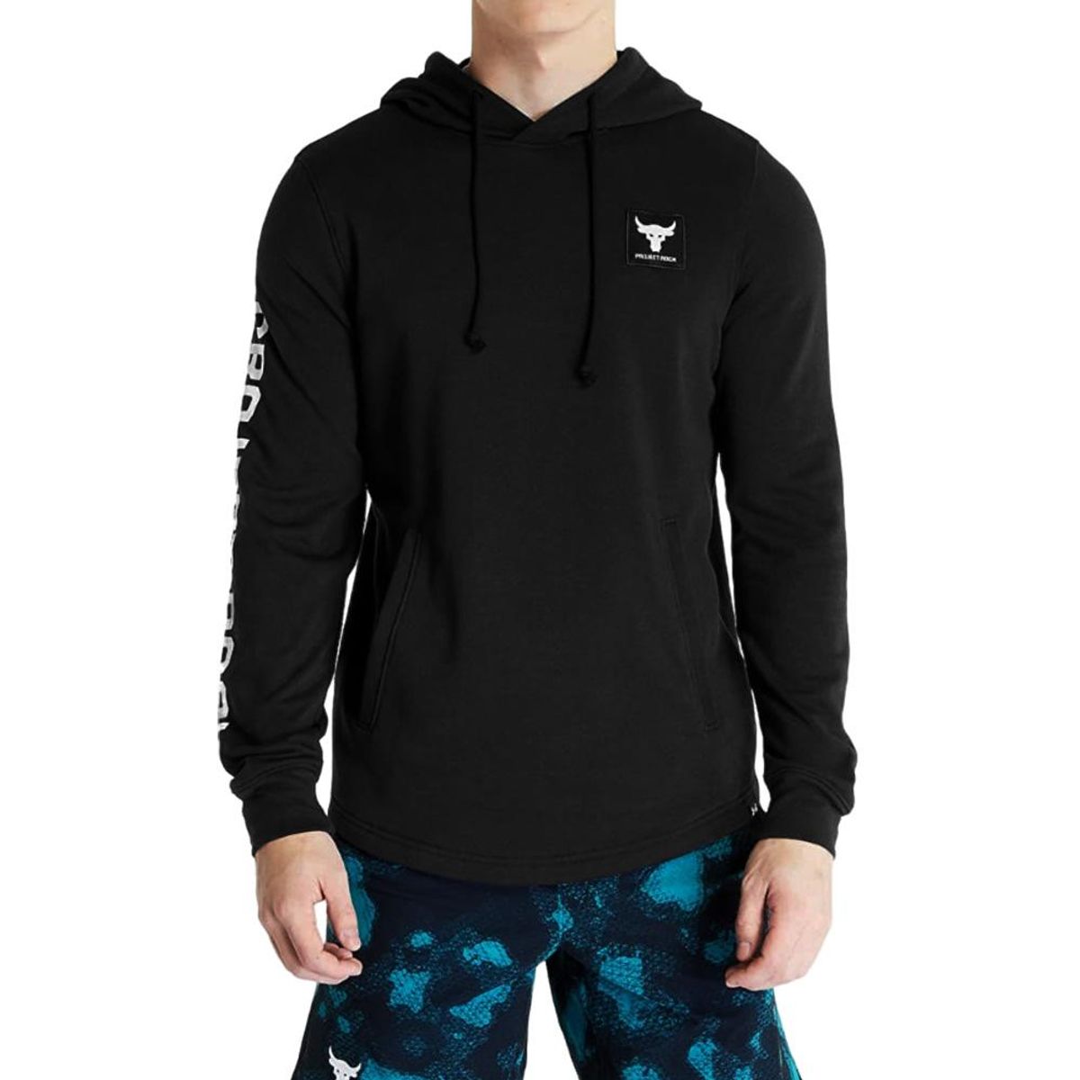 UNDER ARMOUR - Hoodie Under Armour Project Rock Terry-Negro