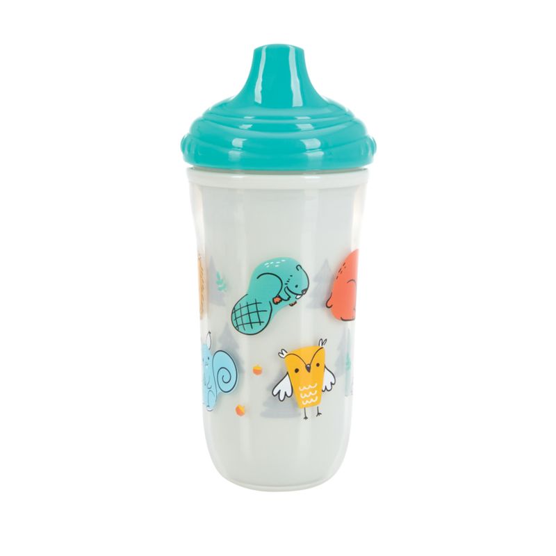 NUBY - Vaso Aislado 9 Oz Con Válvula De Silicona Blanco - Aqua