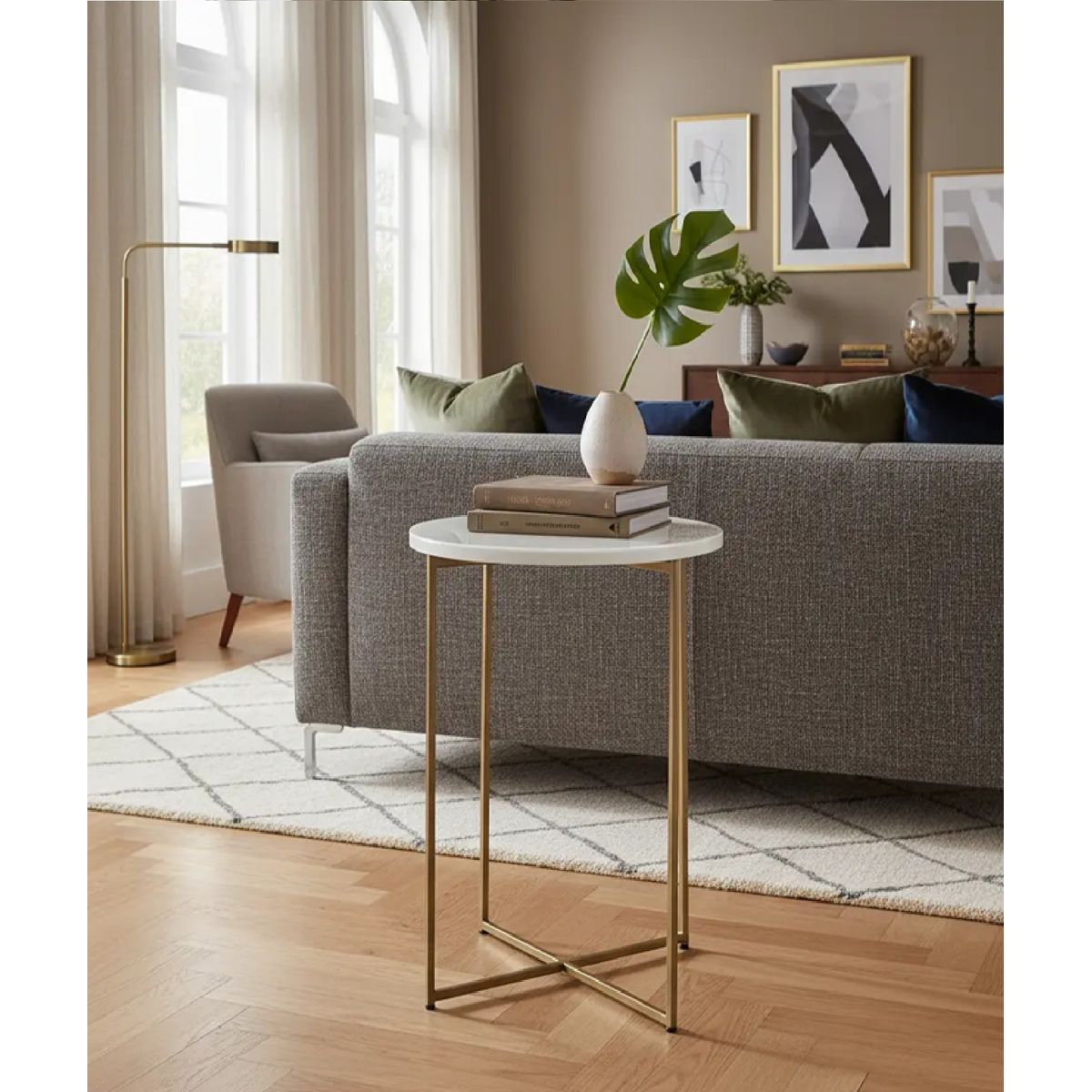 HOME - Mesa Auxiliar 54x48x48 Metálica