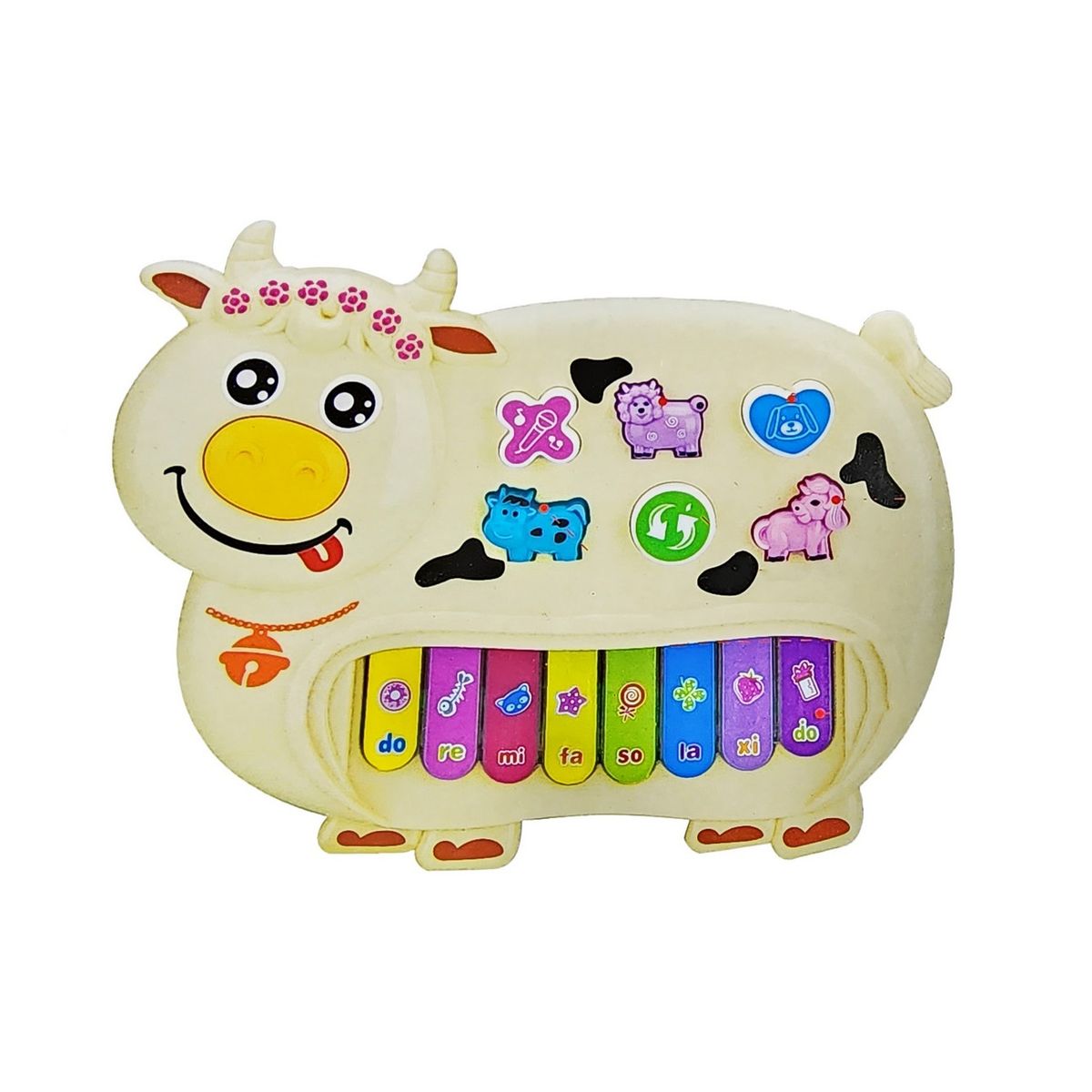 GENERICO - Piano Organeta Vaca Animales Musical Bebes Niño + Baterias