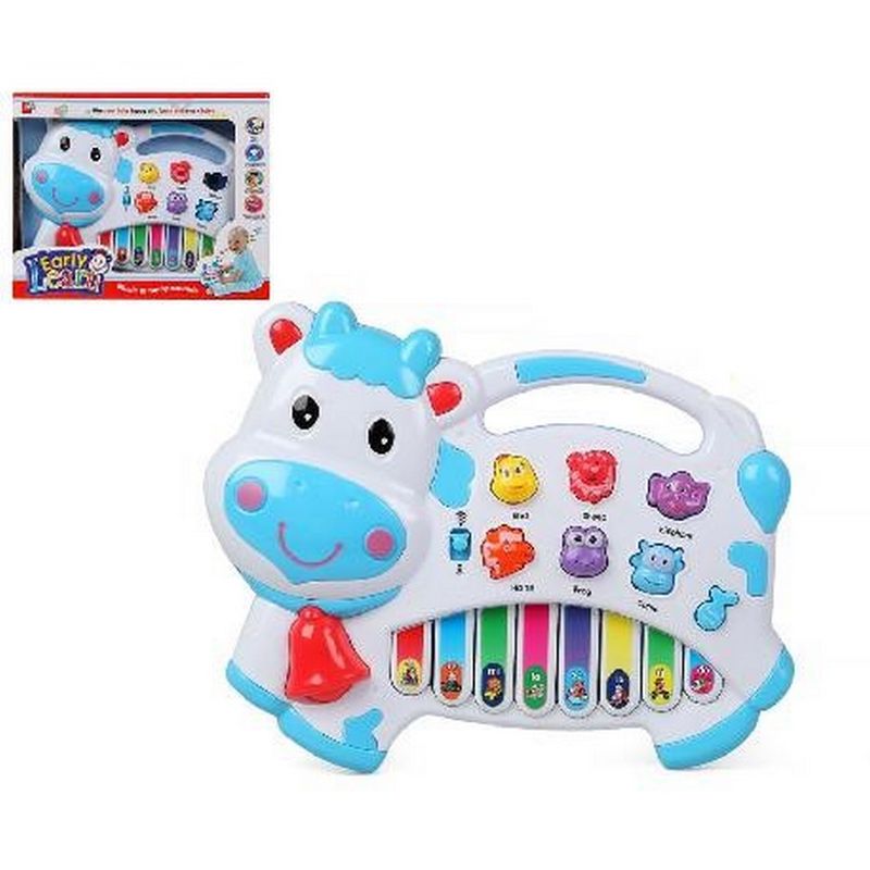 GENERICO - Piano Organeta Vaca Granja Animales Bebes Niños + Bateria
