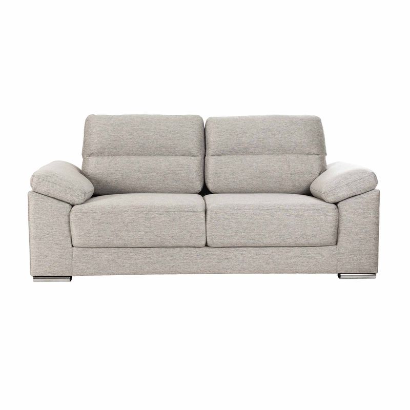 MUEBLES FIOTTI - Sofa 3 Puestos Beige Poliester Colza + gratis 2 fundas cojin