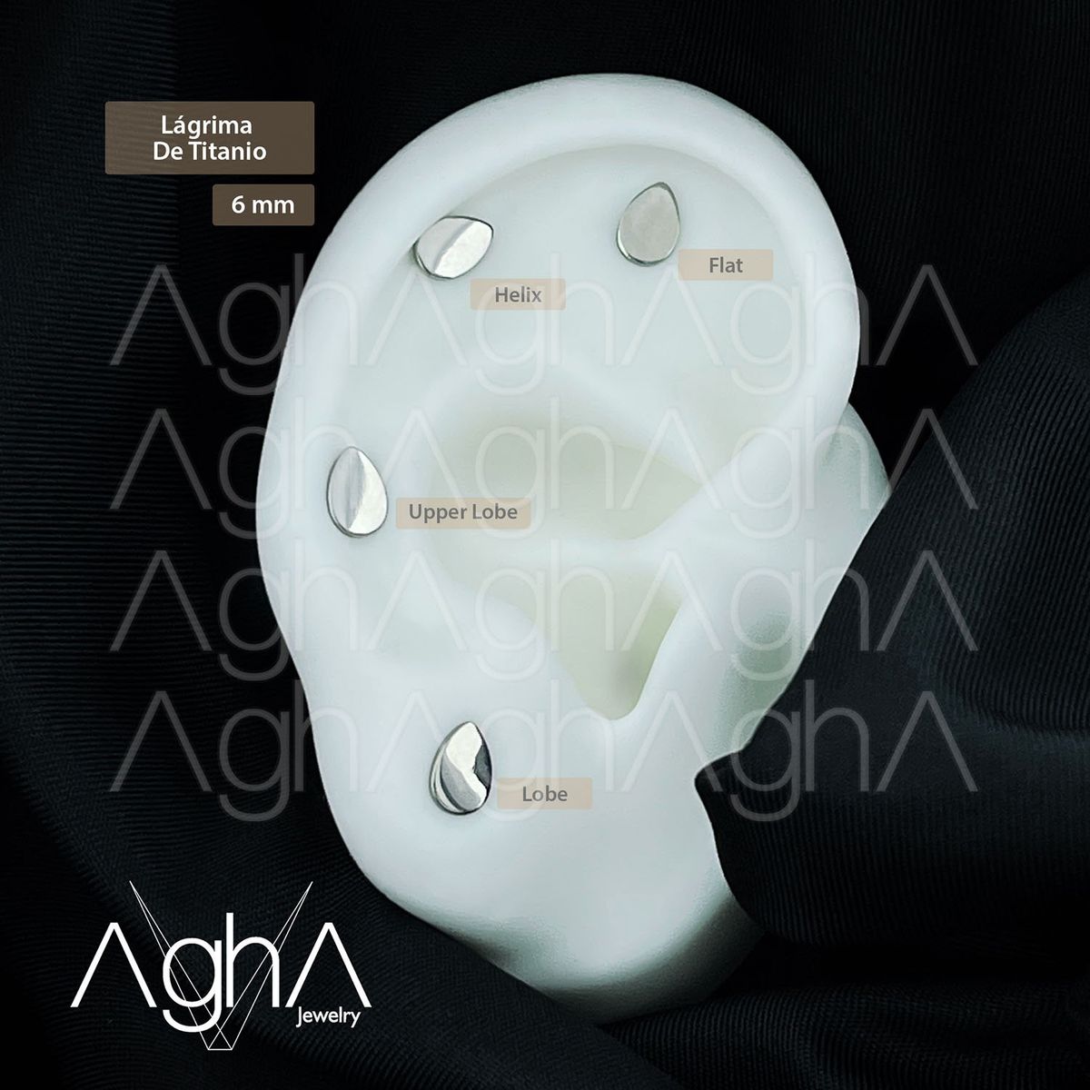 AGHA JEWELRY - Titanio Aretes piercing Gota Plana para lóbulo