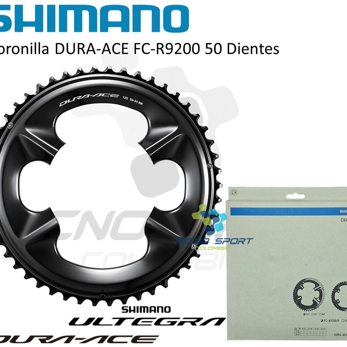 SHIMANO - Plato Coronilla Shimano Duraace R9200 12v Biplato 50 Dientes