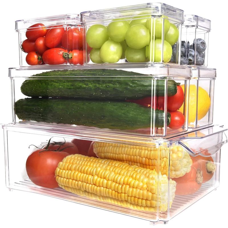 ONE PIXEL - Organizador Nevera Cocina Set 7 Contenedores Con Tapa One Pixel