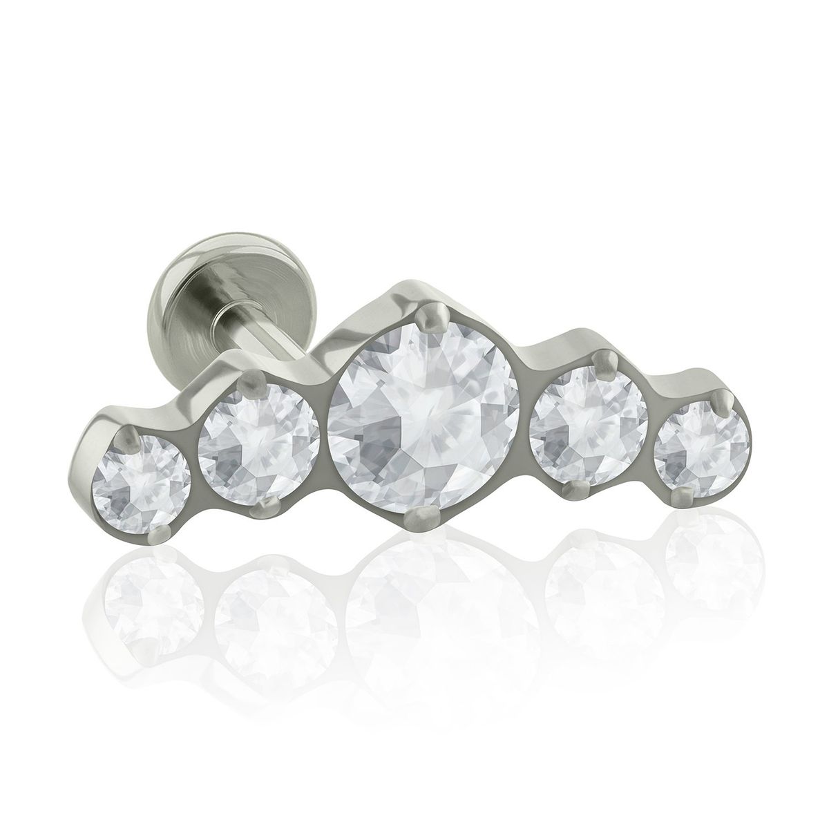 AGHA JEWELRY - Titanio Arete piercing Single Iris Cristal Zirconia Cúbica para Lóbulo