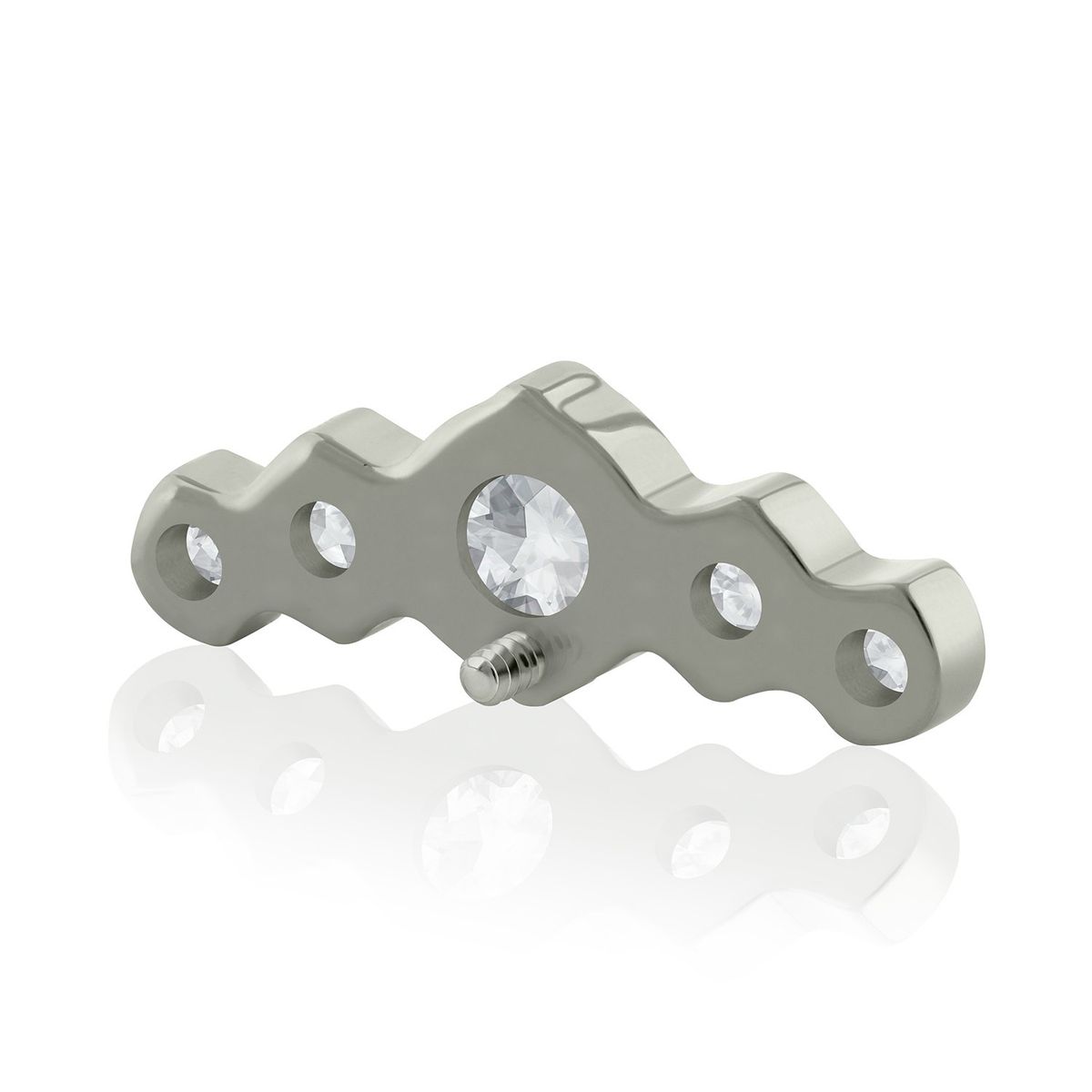 AGHA JEWELRY - Titanio Arete piercing Single Iris Cristal Zirconia Cúbica para Lóbulo