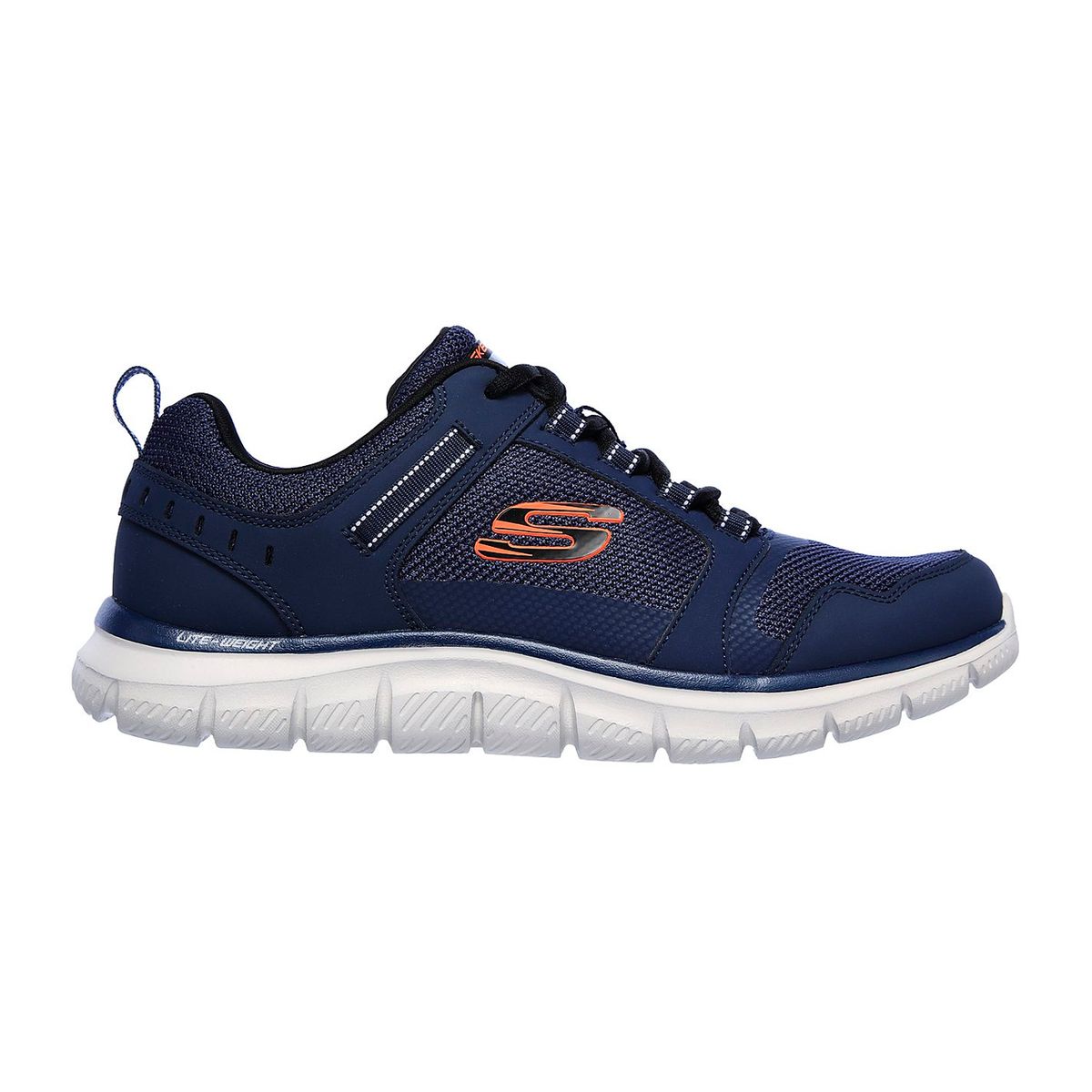 SKECHERS - TENIS SKECHERS AZUL PARA HOMBRE SK TRACK KNOCKHILL NAVY ORANGE