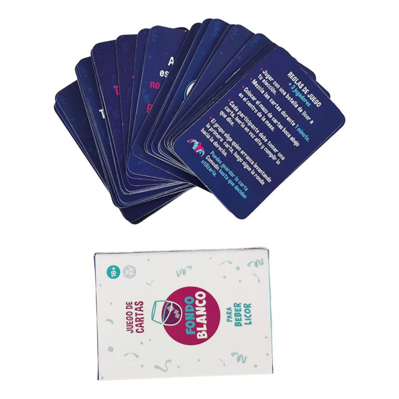 GENERICO - Juego Adultos 58 Cartas Beber Licor Fondo Blanco +18 Alcohol