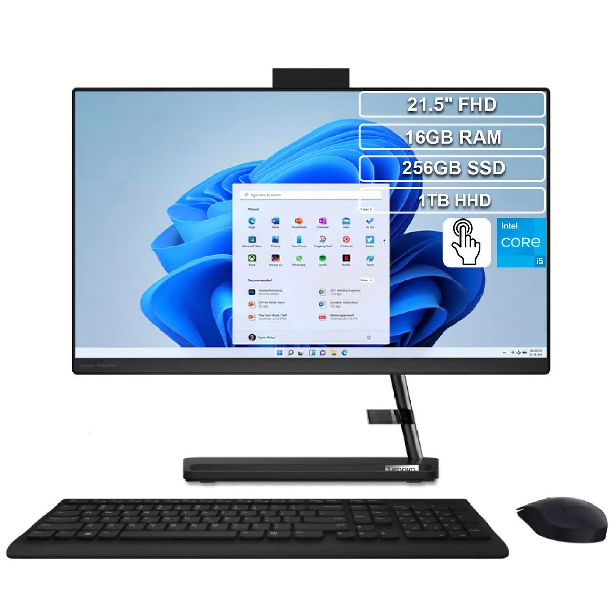 LENOVO - Computador Lenovo Core i5 1240P 16GB 256GB+1TB Táctil 22” FHD IPS Win 11 Home