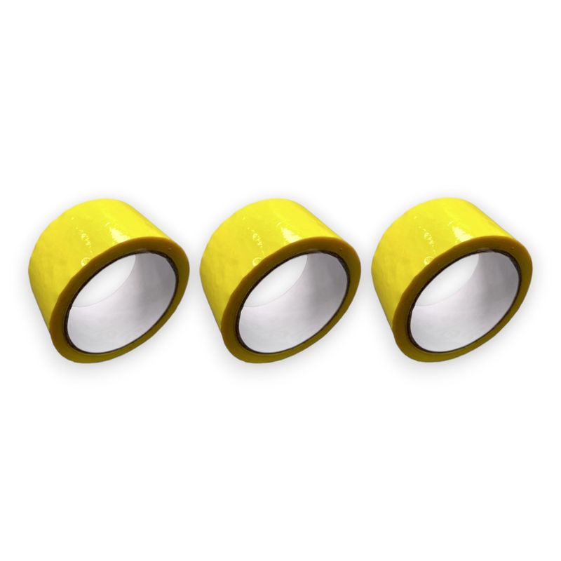 GENERICO - Cinta Amarilla de 48mm x 50m x 3 Unidades