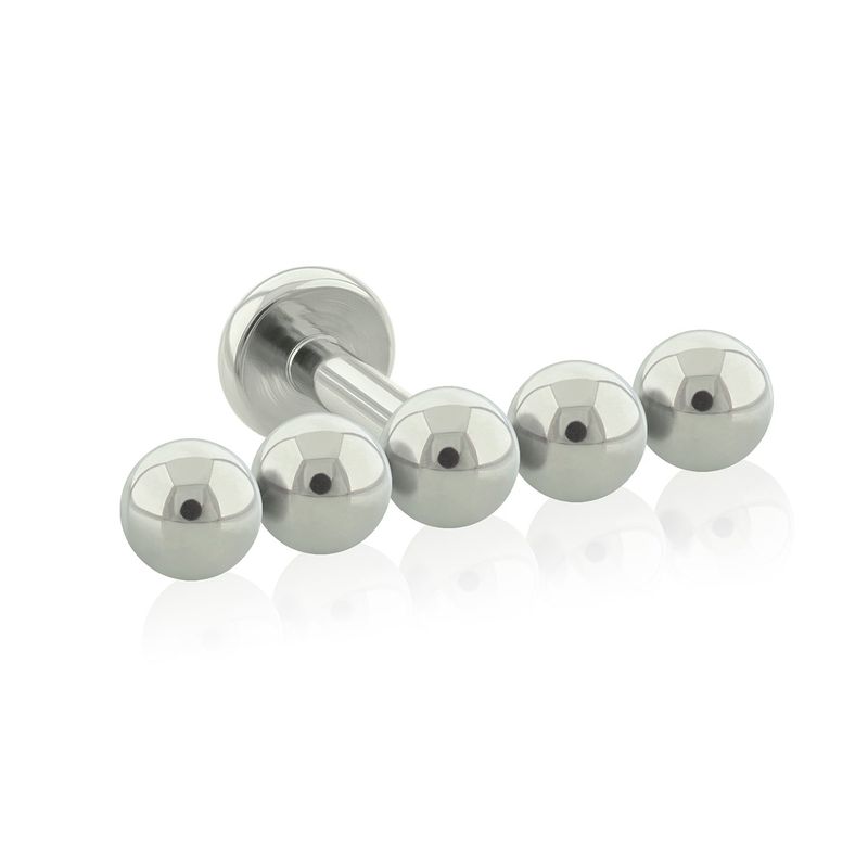 AGHA JEWELRY - Titanio Arete piercing 5 Bolas para lóbulo_.
