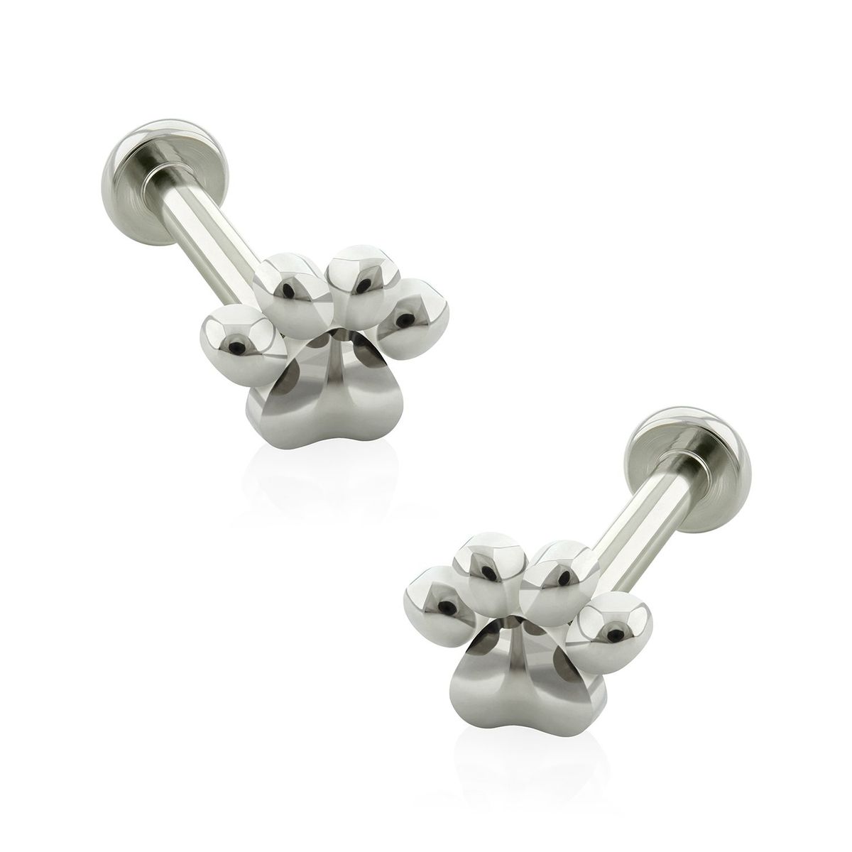AGHA JEWELRY - Titanio Aretes piercing Huella de Perro para lóbulo