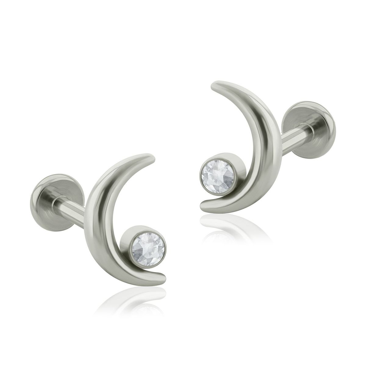AGHA JEWELRY - Titanio Aretes Piercing Sunset Cristal Zirconia Cúbica para Lóbulo