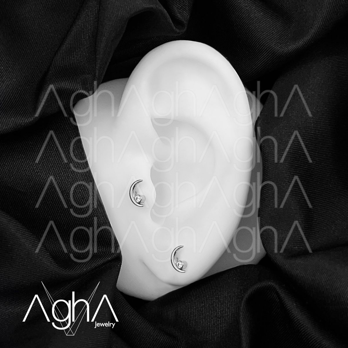 AGHA JEWELRY - Titanio Aretes Piercing Sunset Cristal Zirconia Cúbica para Lóbulo