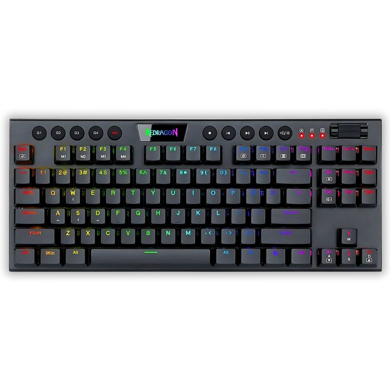 REDRAGON - TECLADO INALAMBRICO GAMER REDRAGON HORUS TKL K621 CON LUCES RGB SWITCH ROJO EN ESPÁÑOL NEGRO