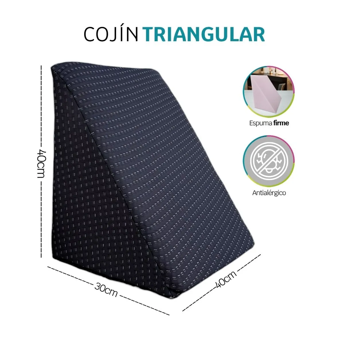 HOGARETO - Set x 2 Cojines Triangulares Ortopédicos Televisión Tv - Ergonómicos