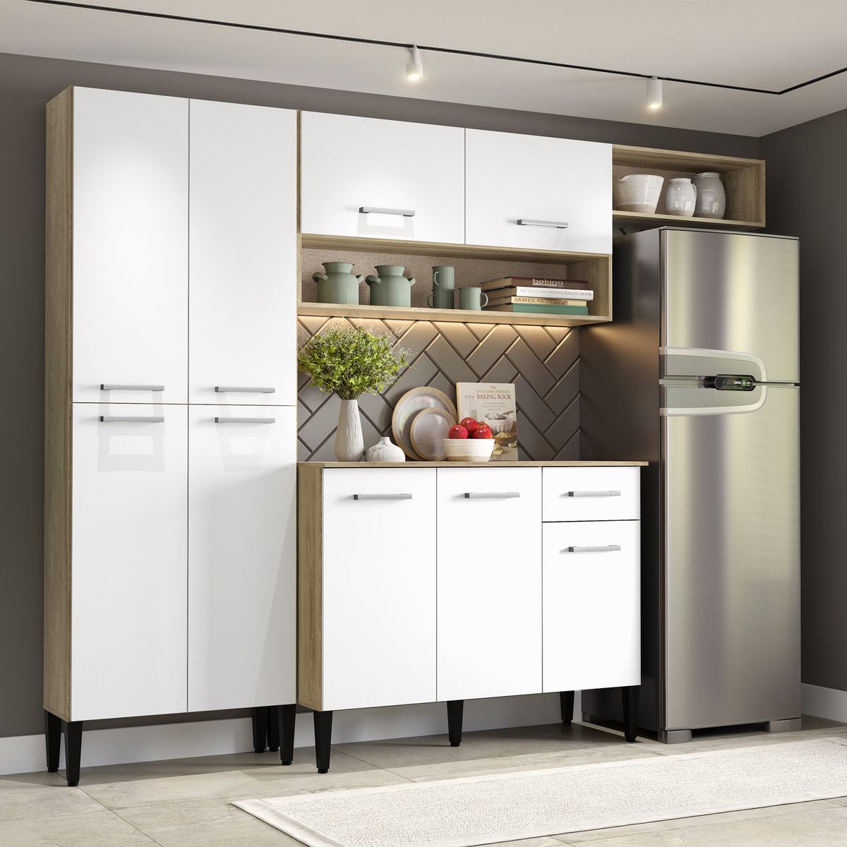 BERTOLINI - Cocina Integral de Lujo de 230cm Con Mesón en MDP-