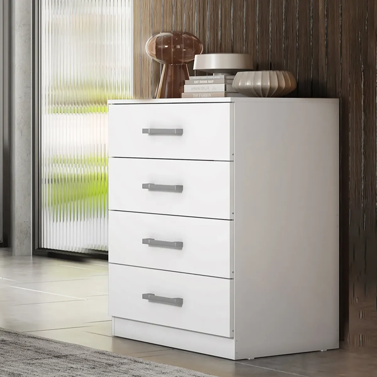 BERTOLINI - Cómoda cajonera De 60 cm en MDP Con 4 Cajones-